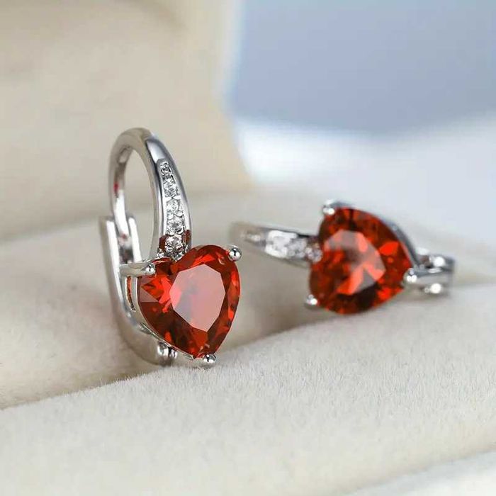 1 Пара Сердцевидных Сережек-Колец