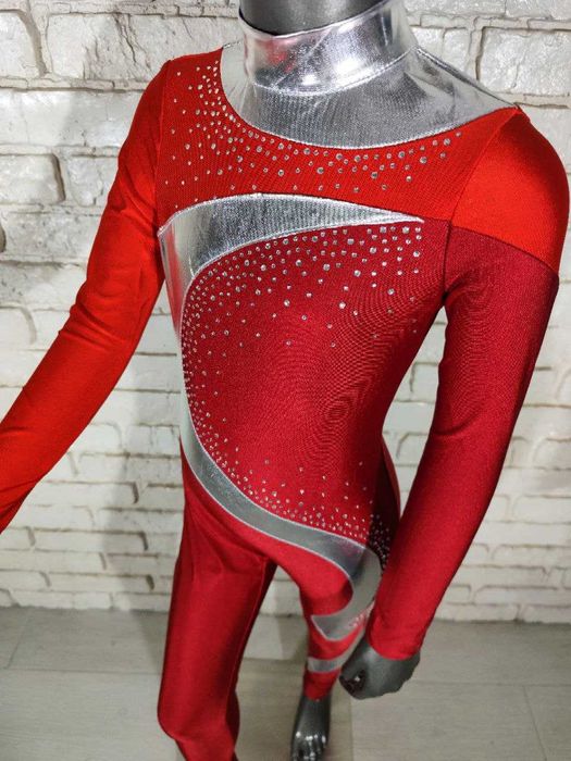 Комбінезон гімнастика зі стразами. Комбинезон трико гимнастика 122-164