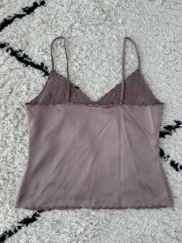 Top acetinado mauve ZARA