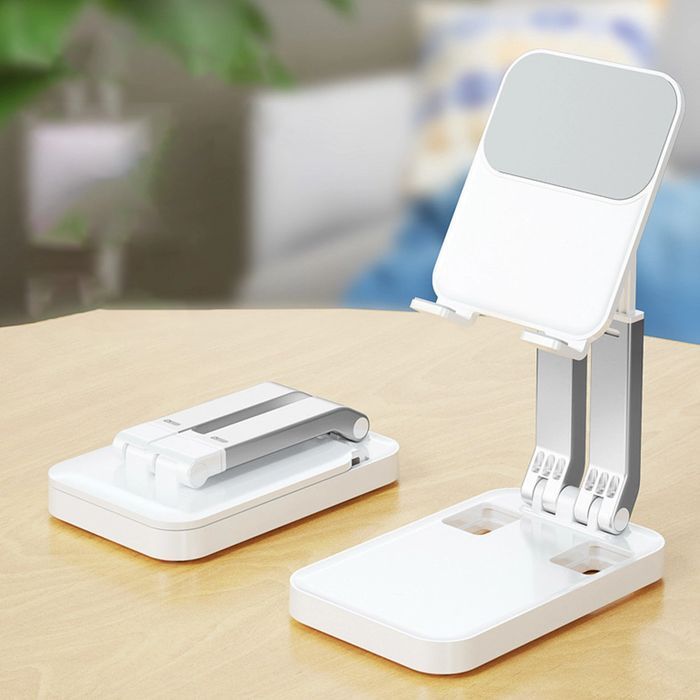 Składany uchwyt stojak na telefon tablet (K15) - biały