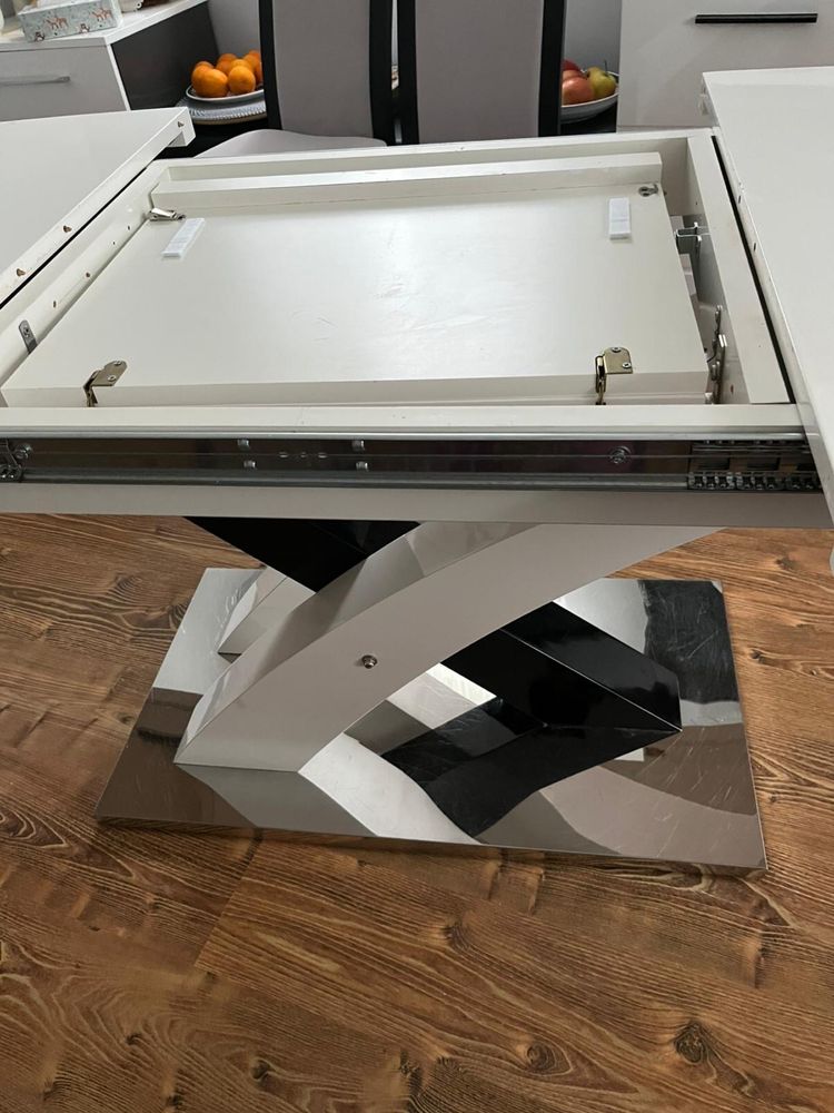 Stolik rozkladany biały 160x90x220