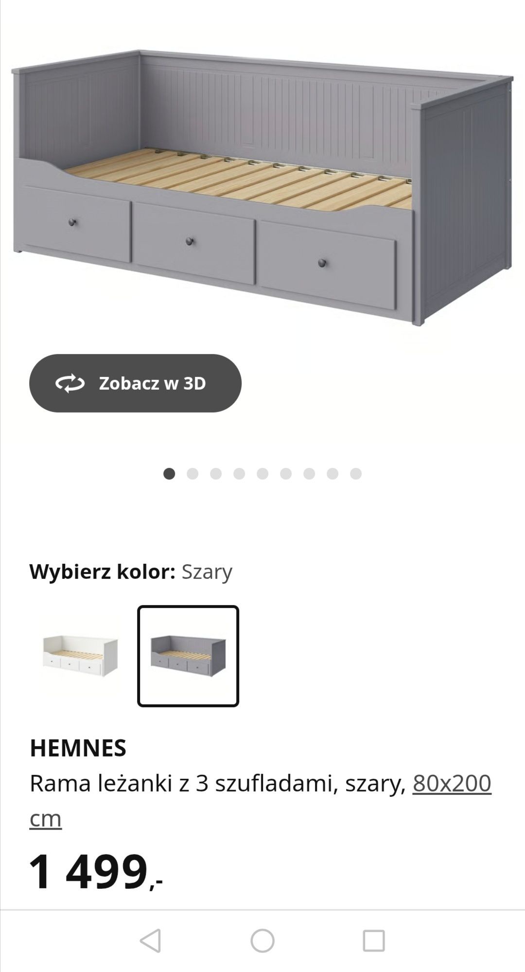 Meble Ikea - Szafa Pax, Hemnes biurko, komoda, łóżko szare - stelaż