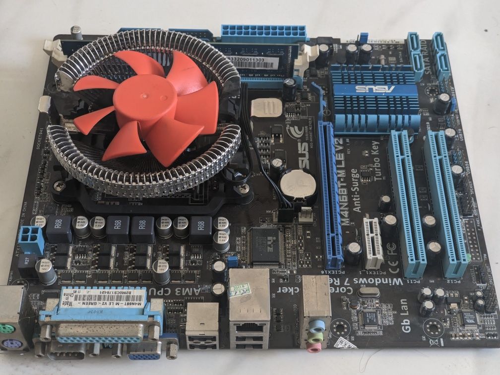 Комплект Материнська плата AM3, 880GM-E35 + проц 3,2gHz + ddr3 8gb