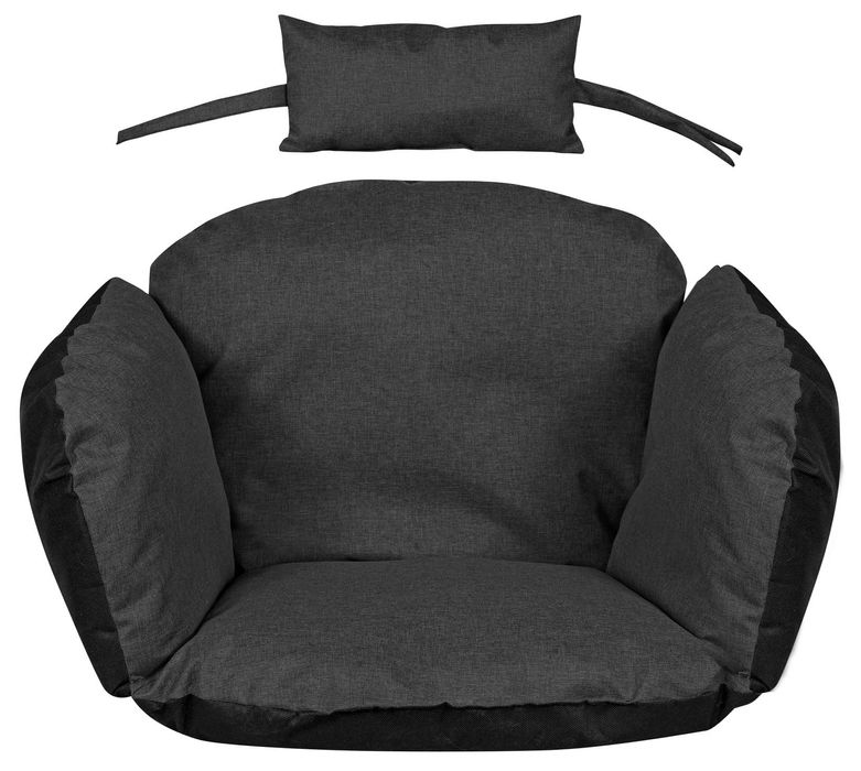 Poduszka ogrodowa 112x113 cm na krzesło wiszące bocianie gniazdo czarn