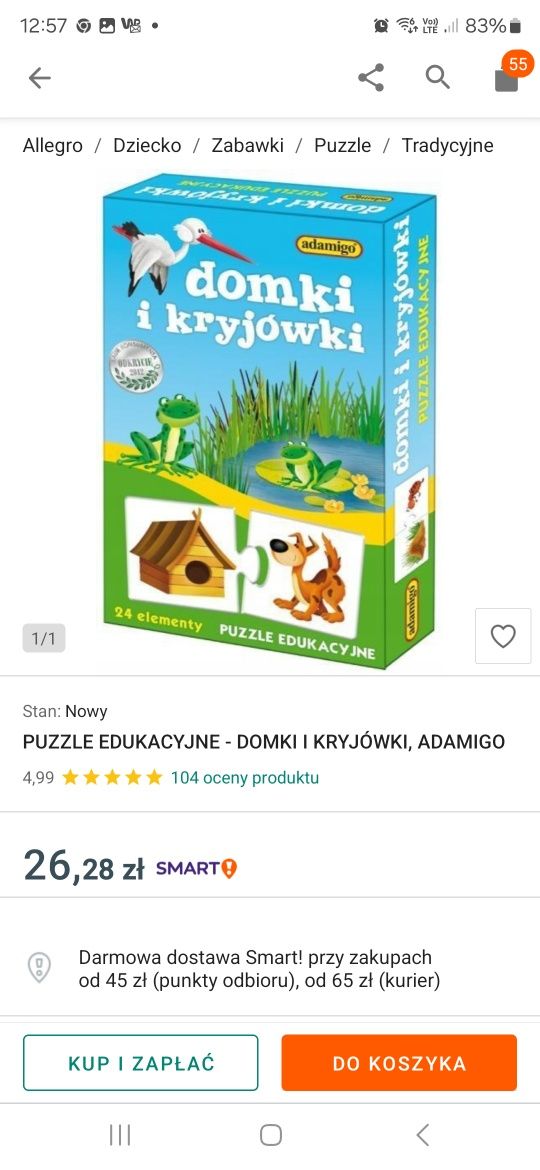 Doni i kryjowii admingo gra edukacyjna puzzle pojazdy sówka