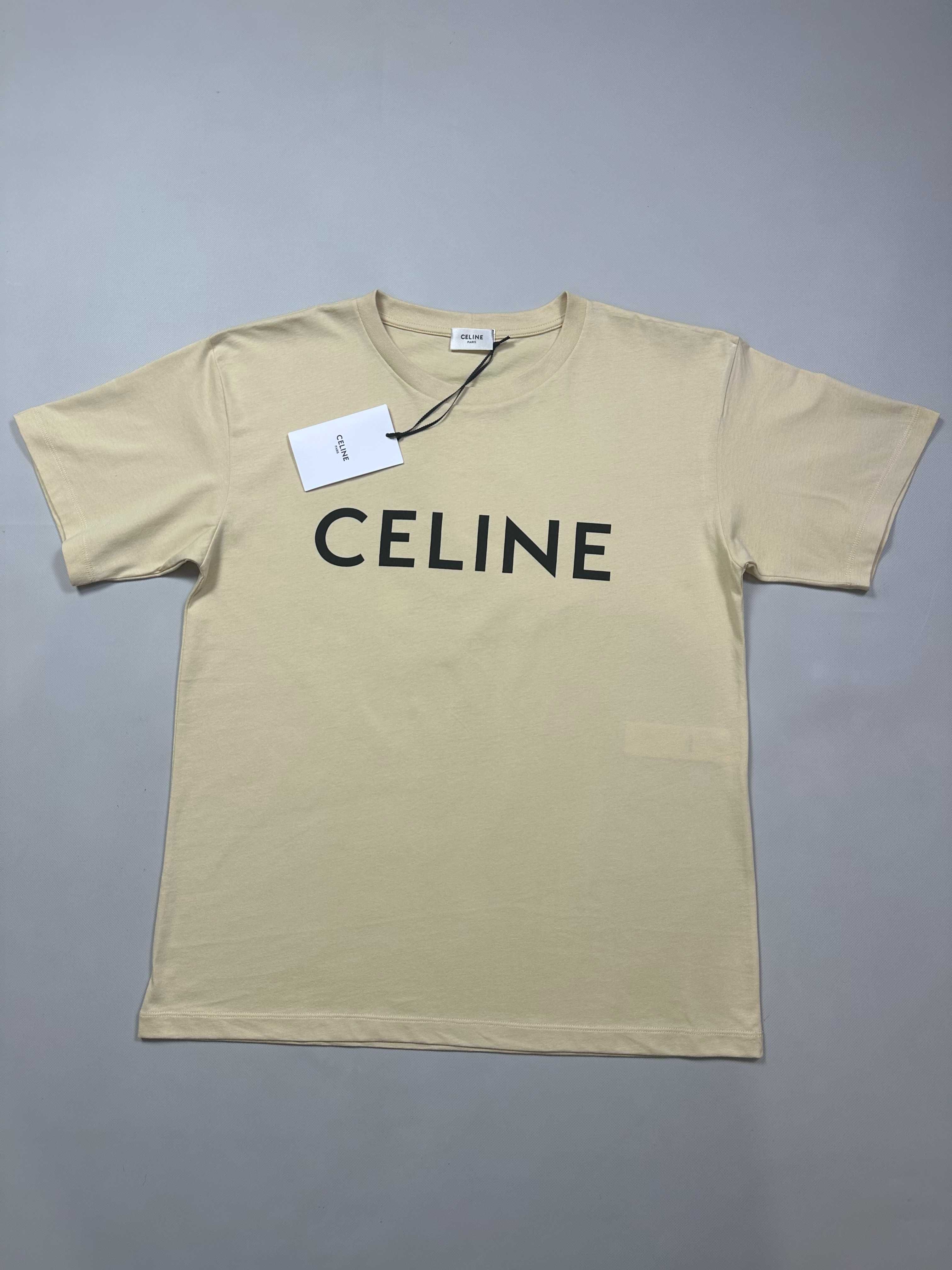 Футболка Celine Beige Cream Coton Tee regular fit футболка селин селін