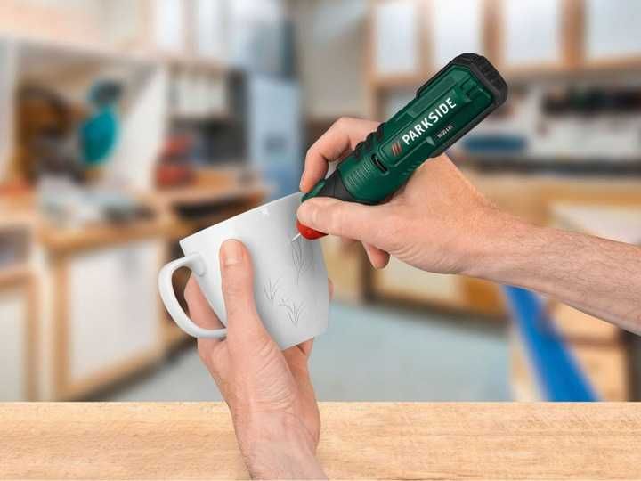 Akumulatorowe NARZĘDZIE DO GRAWEROWANIA Parkside + 5 szablonów