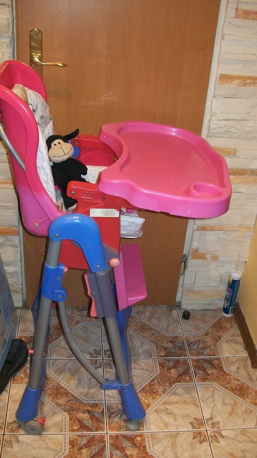 krzesło do karmienia stolik z poduszką tacka, regulowane