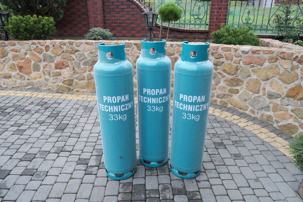 Wymiana butli gazowych 33kg, 11kg, wózki widłowe, z dostawą do klienta