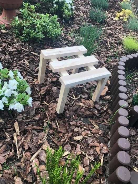 DREWNIANY Kwietnik, taboret pod kwiaty, 0017