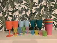 Plastikowe kieliszki szklanki kubki imprezowe kolorowe na piknik