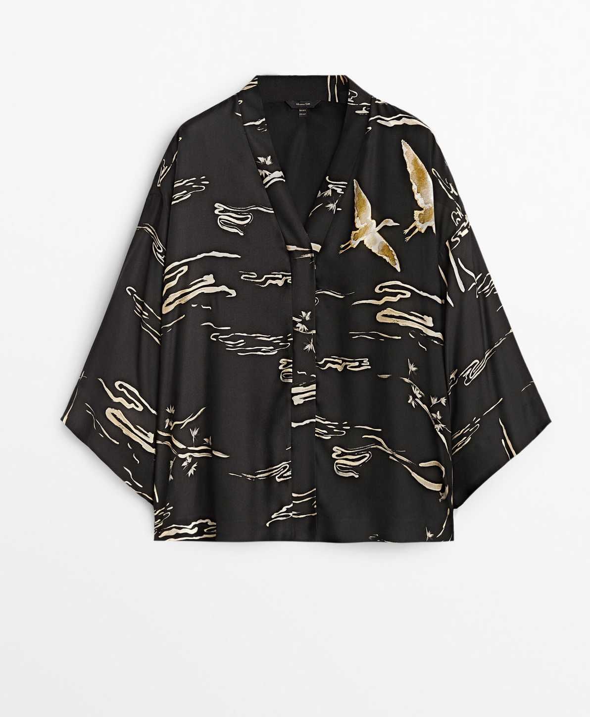 Massimo Dutti orientalna bluzka koszulowa M/L