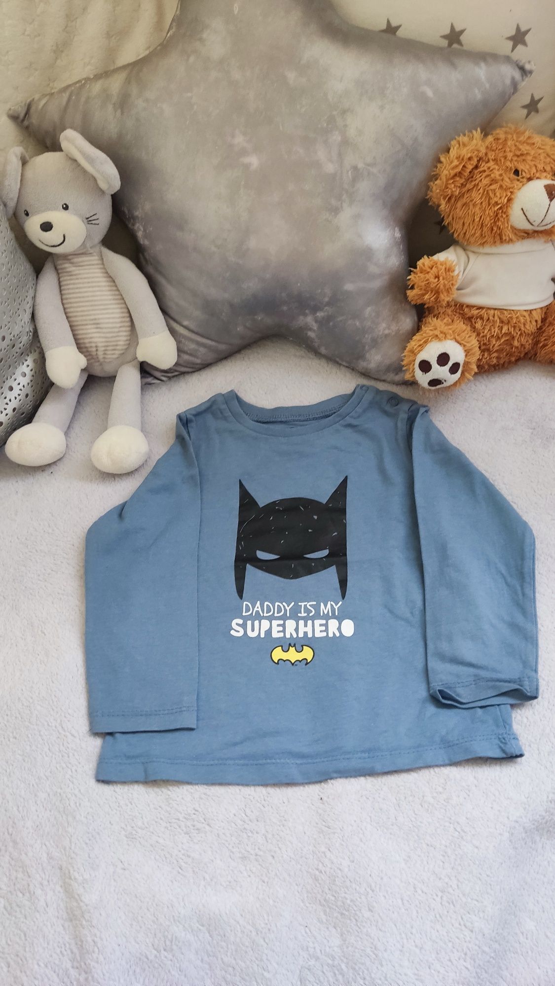 Bluzka długi rękaw r.86 Batman fox&bunny sinsey, spodnie dresowe c&a