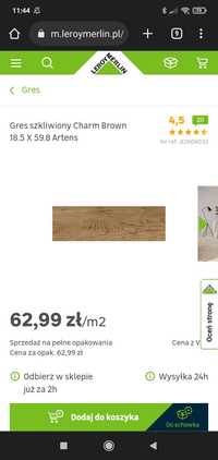 Gres szkliwiony Artens Charm Brown 8 płytek