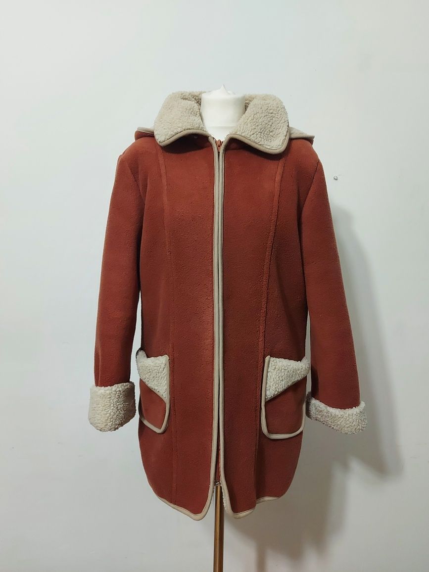 Ciepły kożuch retro Polar vintage z kapturem Primuss