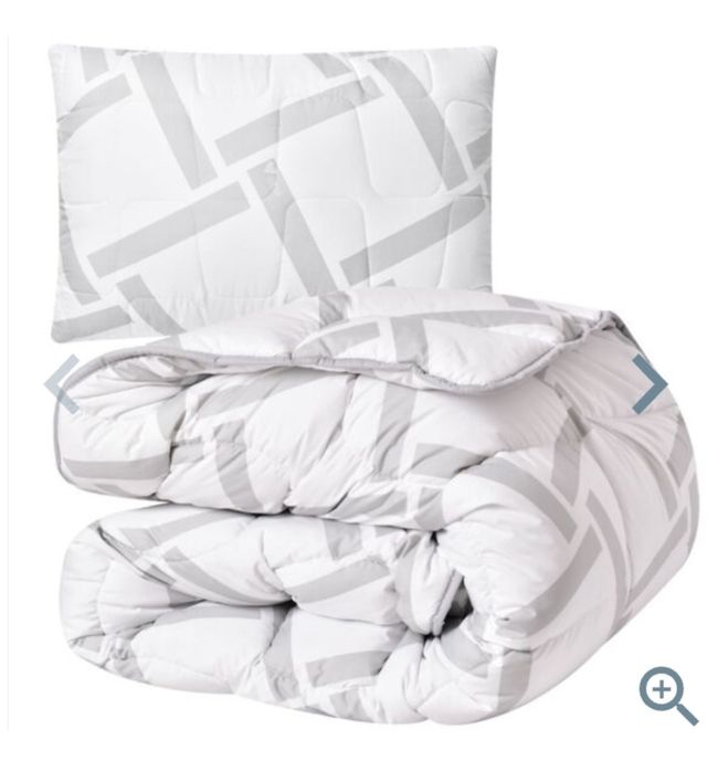 Набір ковдра 140×200 +подушка  50÷70 штучний лебединий пух