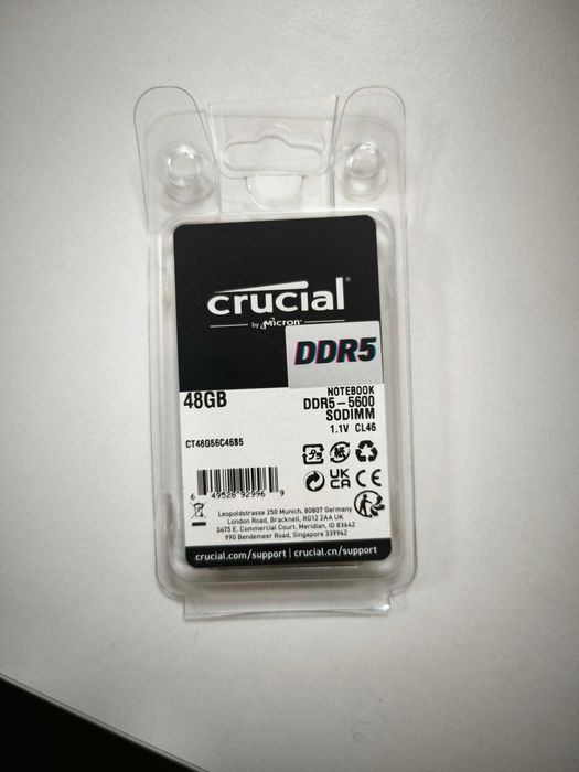 Crucial DDR5 48GB 5600 MHz SODIMM para portátil