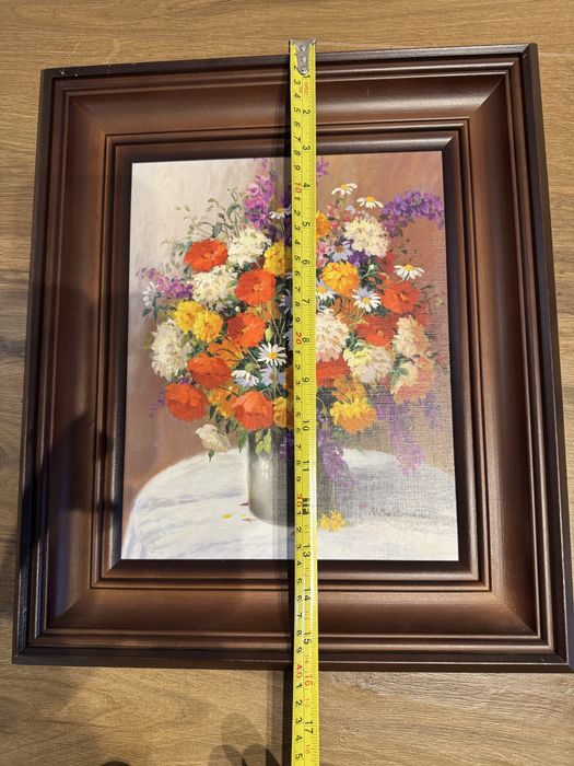 Obraz kwiaty w pieknej drewnianej ramie 100 zł