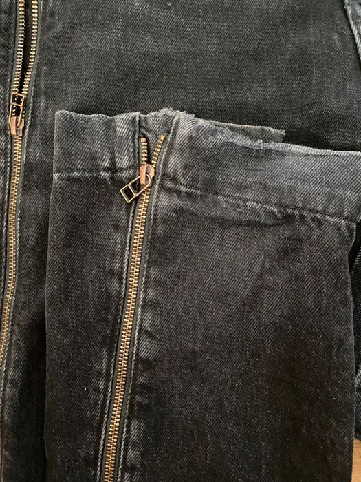 Zara Flared Zip Jeans Black