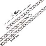 Łańcuszek Srebrna Gruba Pancerka 60cm / 6mm - Stal chirurgiczna
