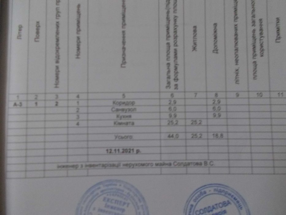 Продам 1-но кімн кв-ру 44\25\9 м2 пр-т Миру 157  м Чернігів