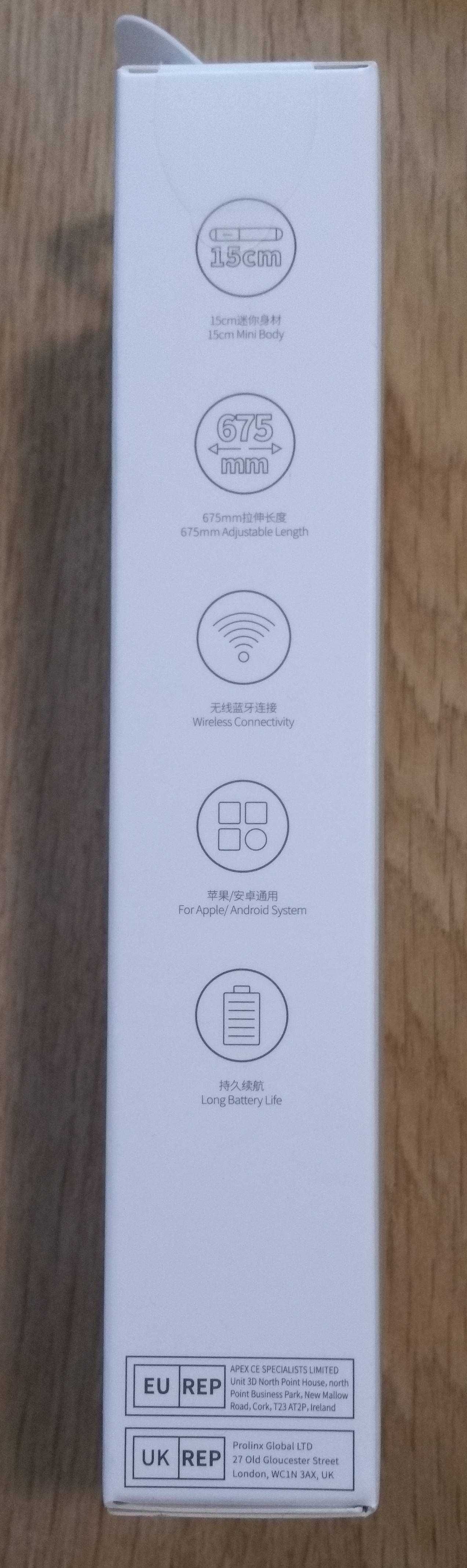 Selfiestick Bluetooth Baseus, biały, 675mm