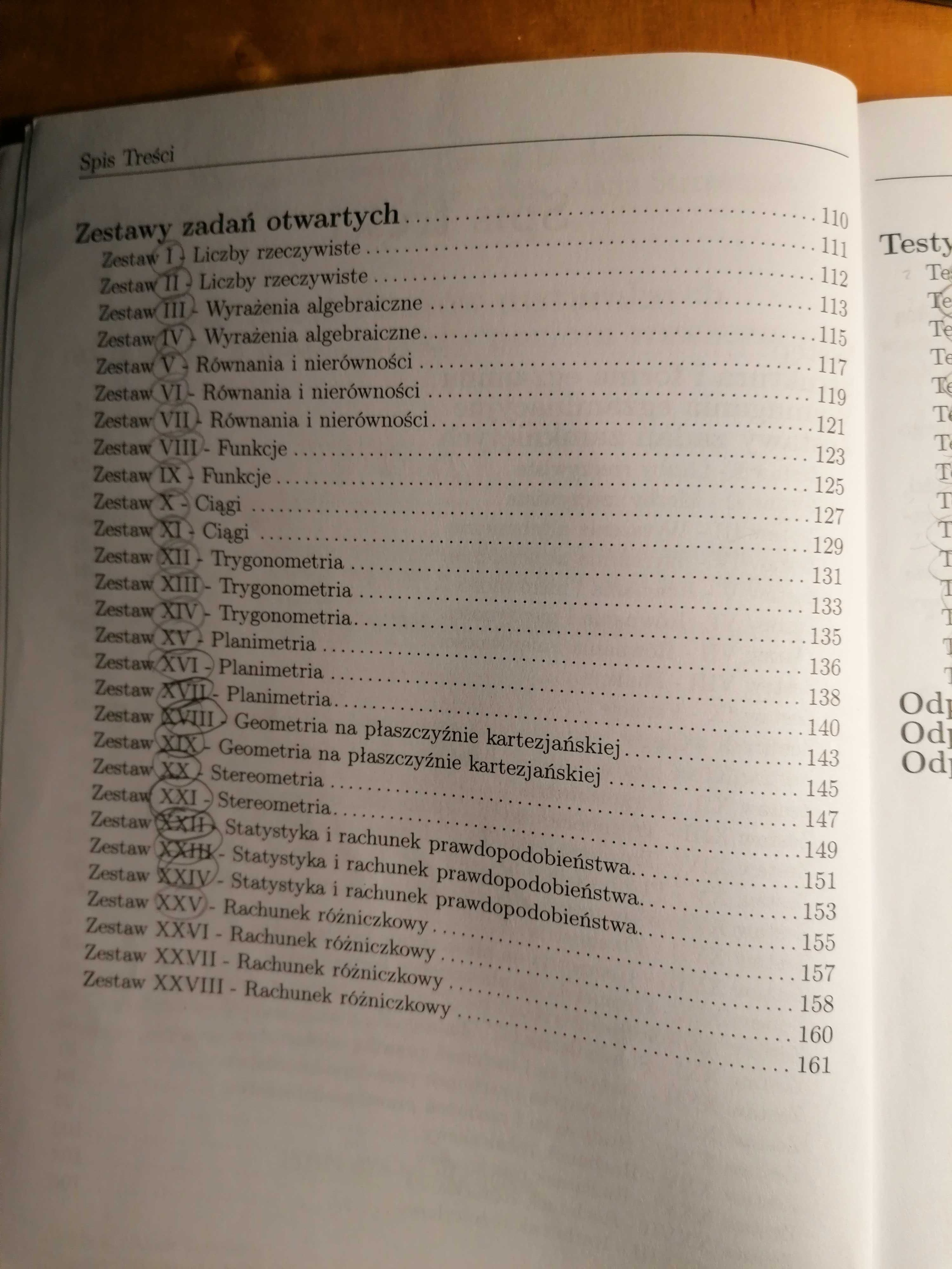 "Testy maturalne - matematyka rozszerzona" Masłowska, Nodzyński i in.