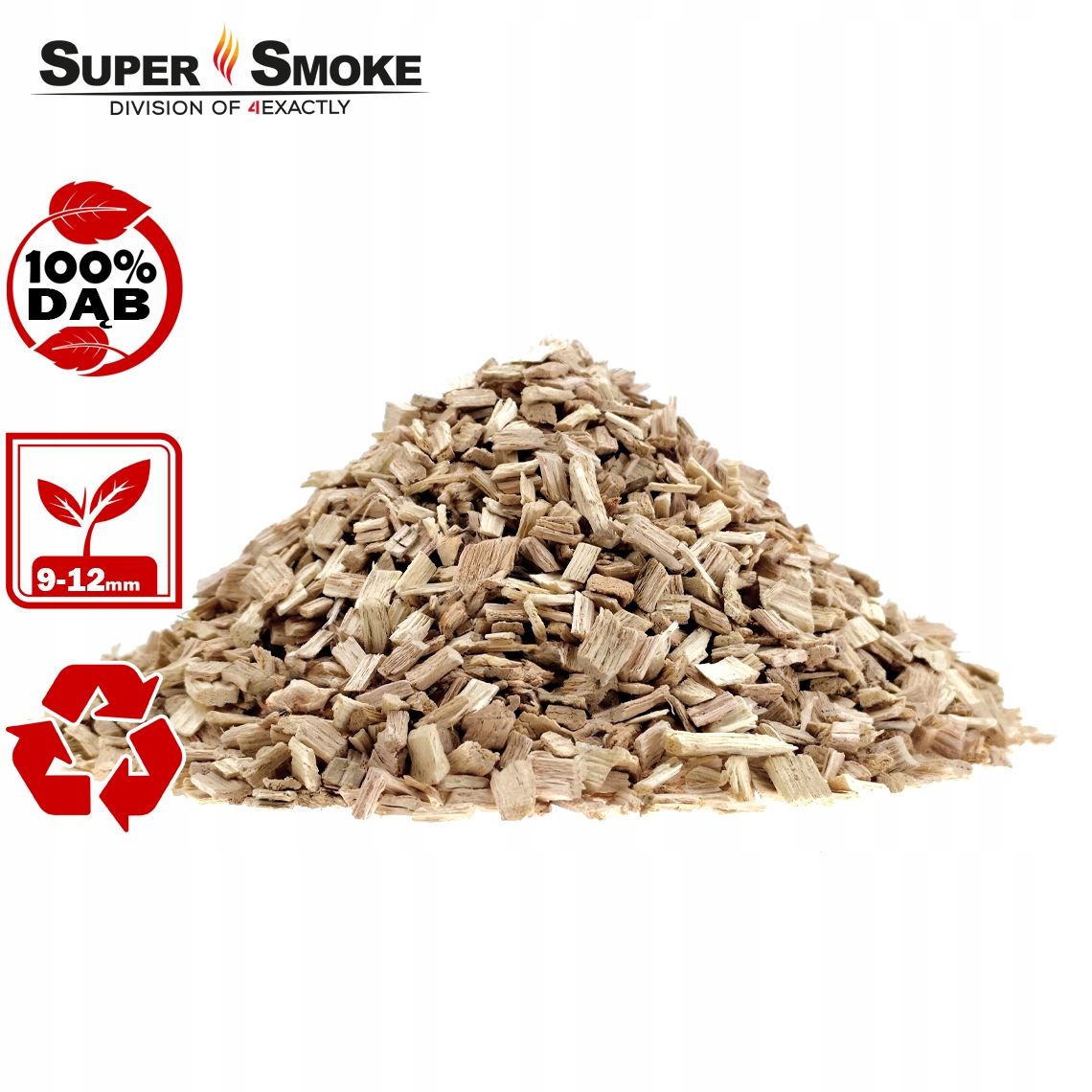 Zrębki Wędzarnicze Super Smoke DĄB KL-10 (9-12mm) Large 6 Litrów