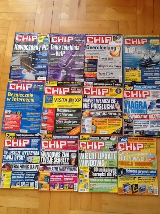 29 Czasopism CHIP magazyn komputerowy.Testy,technologie2001do2010 i cd