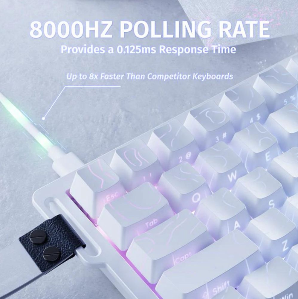 Магнітна клавіатура Attack Shark X68 HE Rapid Trigger 68% Біла / Чорна
