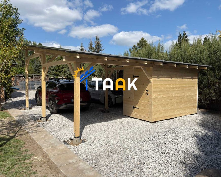 Wiata Fotowoltaiczna 10 kW z MONTAŻEM dla Samochodu i Ogrodu Komplet