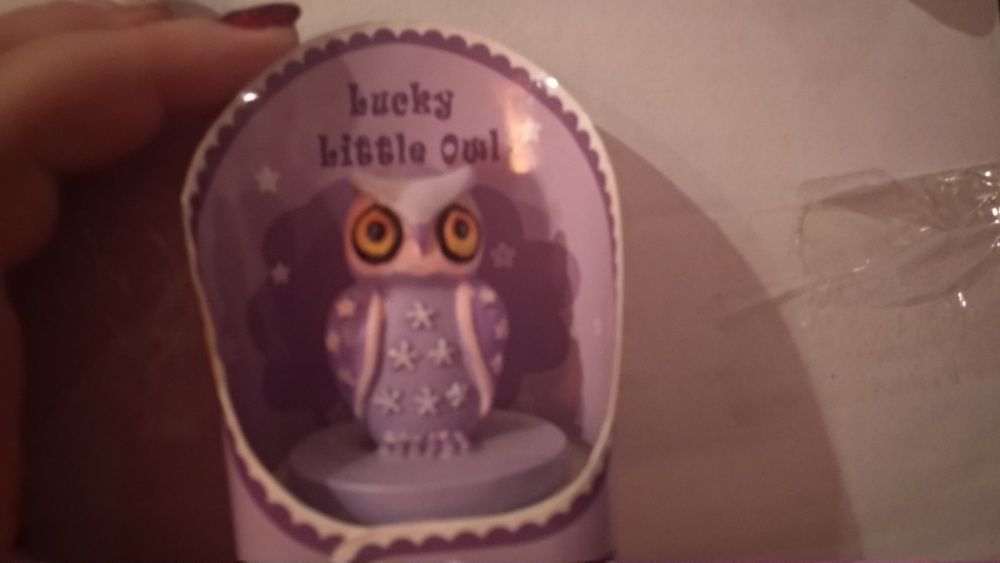 подарок коробочка сова филин фигурка статуэтка Lucky little owl удача