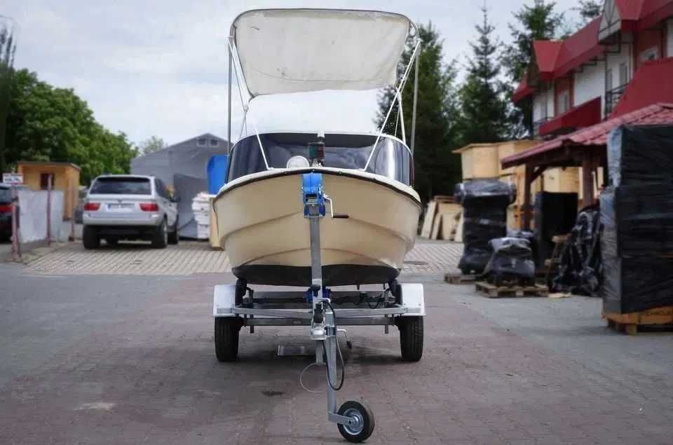 Łódź Motorowa Motorówka 40 KM Evinrude PRZYCZEPA Plandeka Bimini