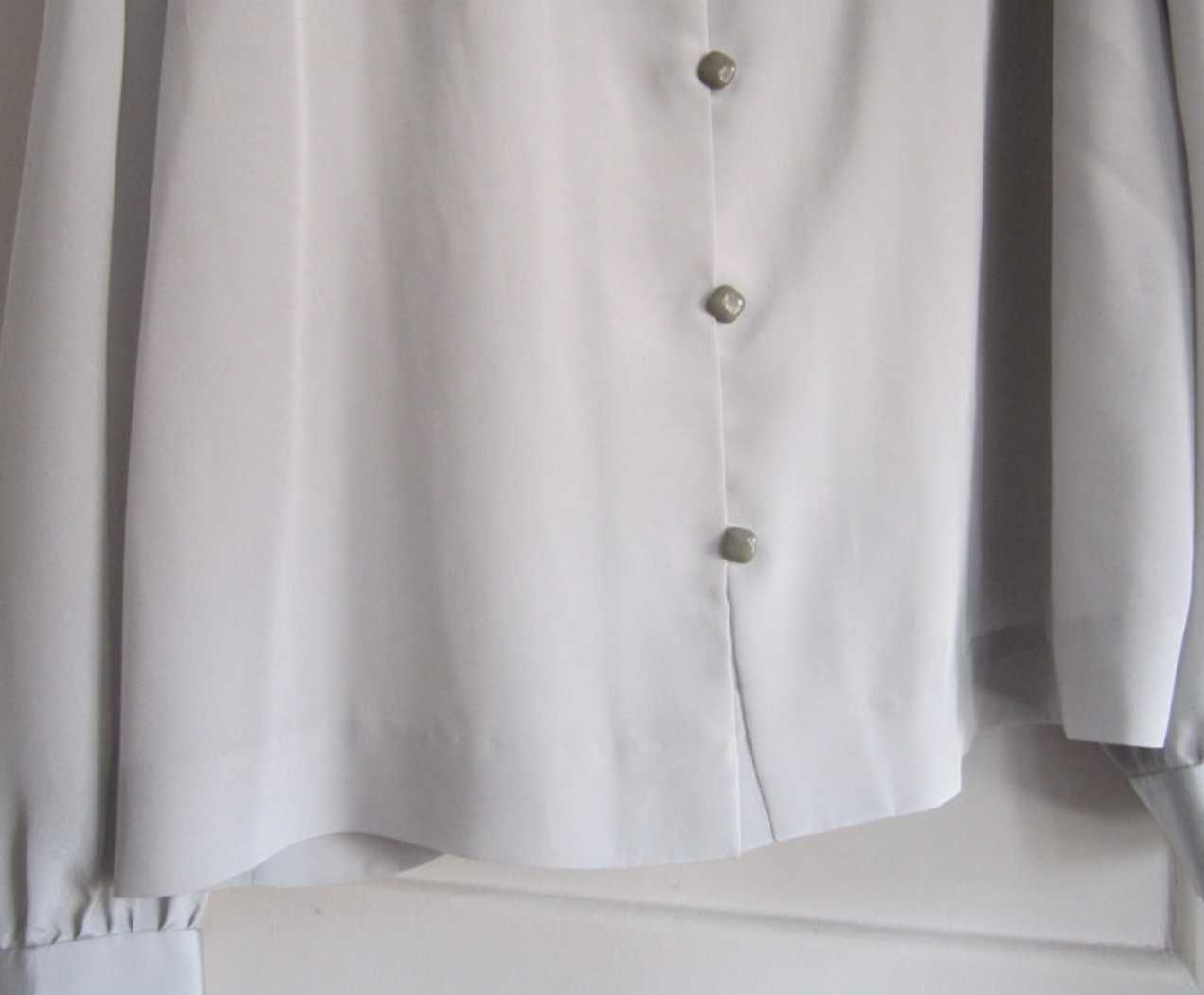 Camiseiro Vintage Pérola cinza cetim manga comprida Criações Nome T44