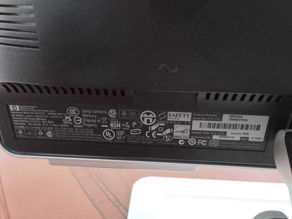 Monitor HP w1907V (entrada VGA)