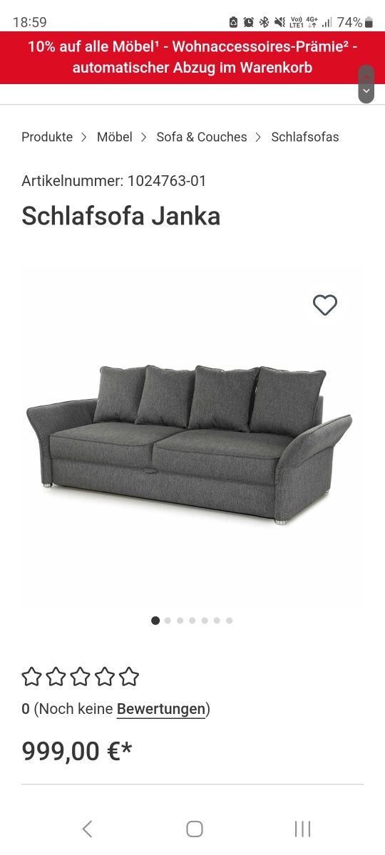 Sofa z funkcją spania