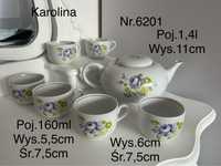 Dzbanek, filiżanki, cukiernica porcelana Karolina nr.6201