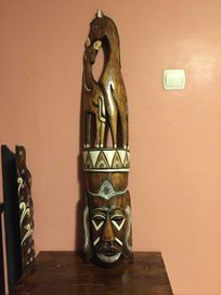 Drewniana maska na ścianę motyw afrykański