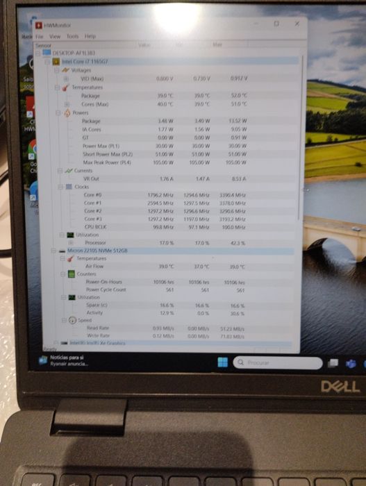Dell latitude 3520 11°geracao I7-1165G7