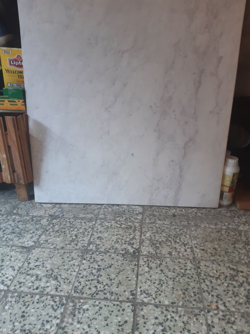 Blat marmurowy 90 x 90 cm BIANCO CARRARA