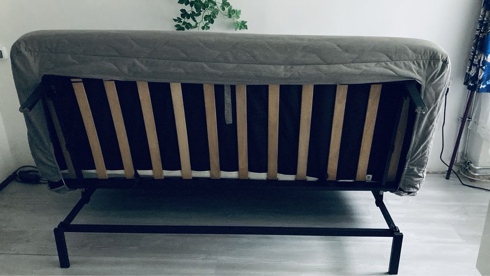 IKEA Rozkładana sofa 3-osobowa, materac piankowy/Knisa szary gwarancja