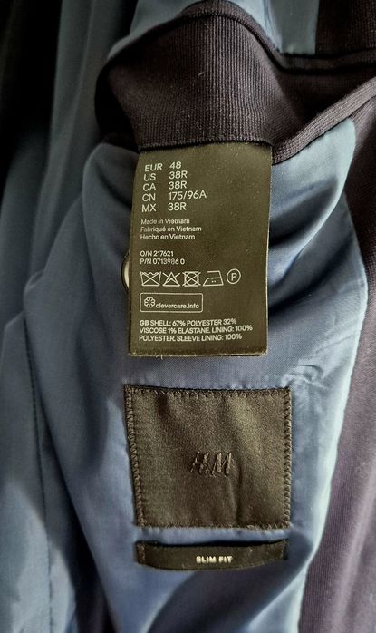 Marynarka męska granatowa EUR 48 Slim H&M HM