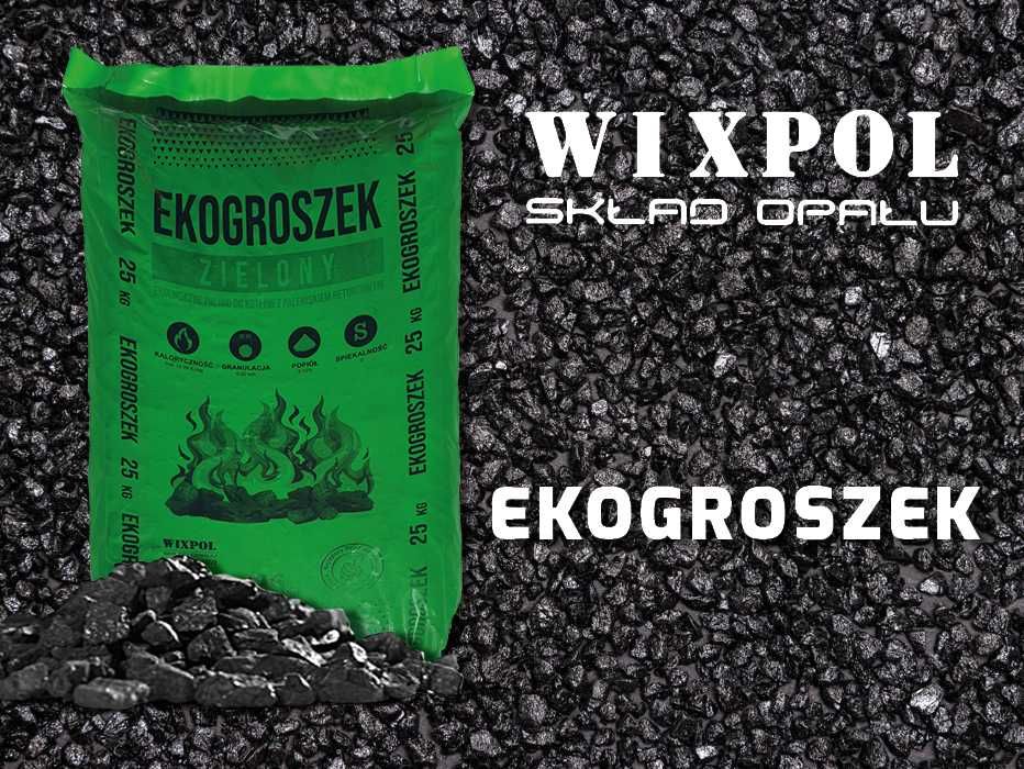 WIXPOL węgiel workowany 25kg, Pellet, Ekogroszek,