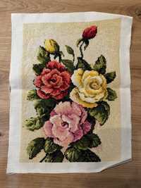Róże obraz haftowany