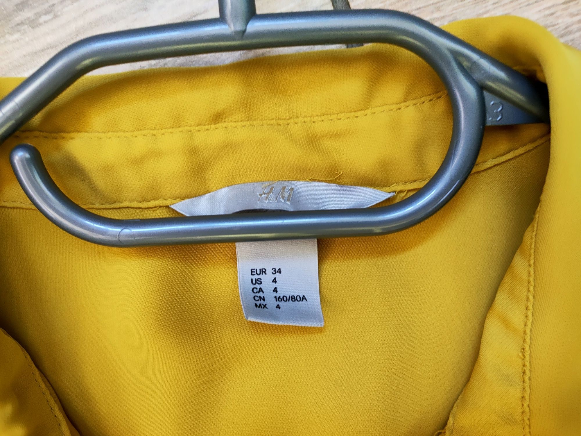 Musztardowa damska koszula 34 h&m