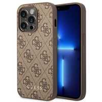 Etui na iPhone 14 Pro Guess 4G Metal Gold Brązowy