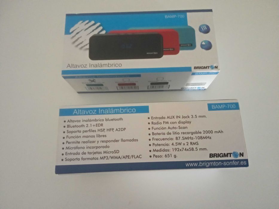 Coluna de som portátil - Radio,MicroSD,Bluetooth etc - a estrear