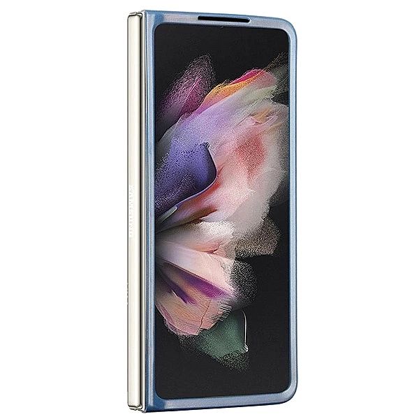 Etui Guess 4G Triangle Strass na Samsung Galaxy Z Fold 5 - niebieskie