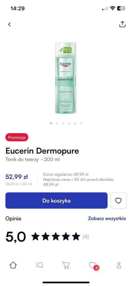 Tonik do twarzy Eucerin Dermopure 200 ml