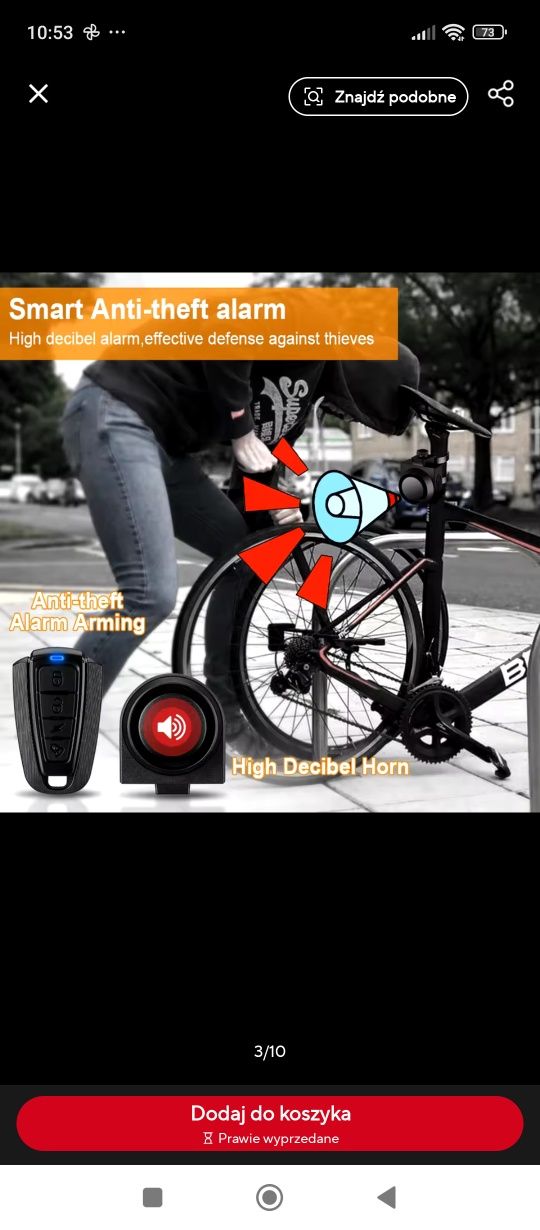 Alarm A2 rowerowy 115dB
